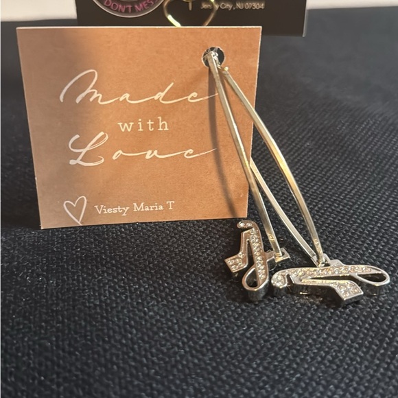 Silver Earrings with initial J - Picture 1 of 1